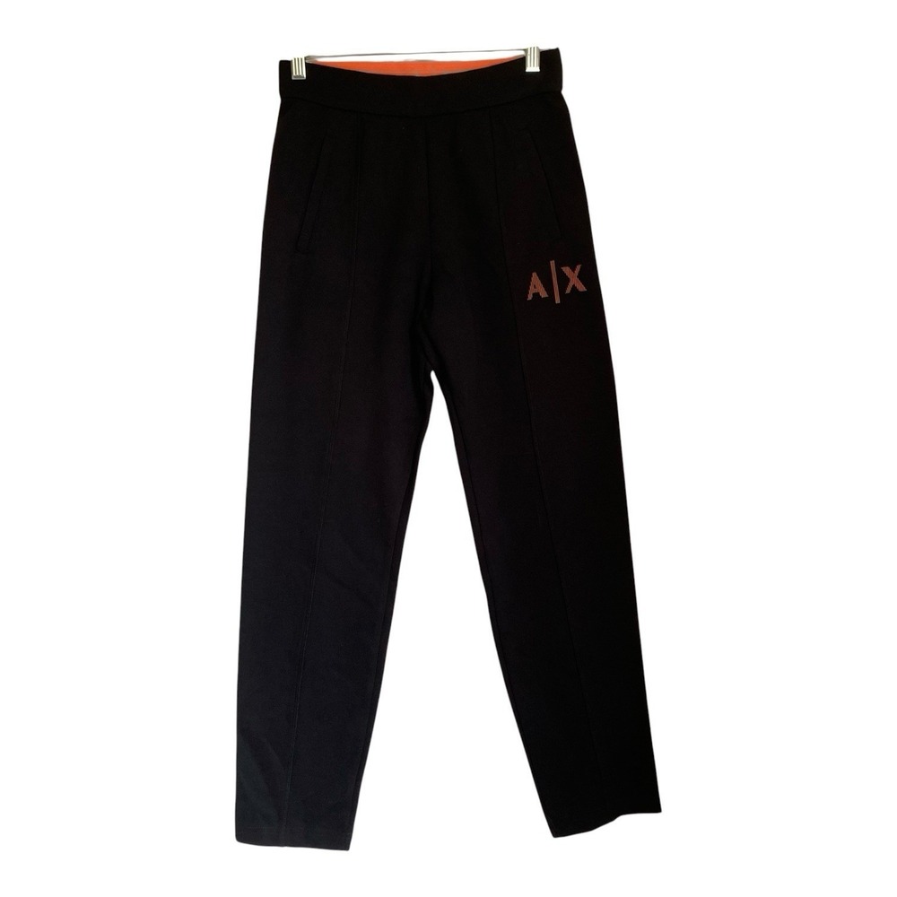 Armani Exchange Sweatpants Women X Black Athletic Tapered Knit Everyday